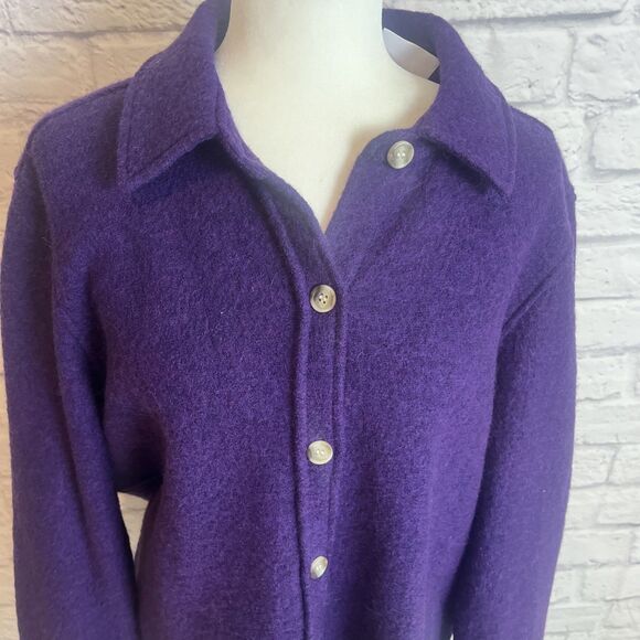 Appleseeds Women’s NWT Casual 100% Wool Lagenlook Button Down Size Large - Picture 3 of 8